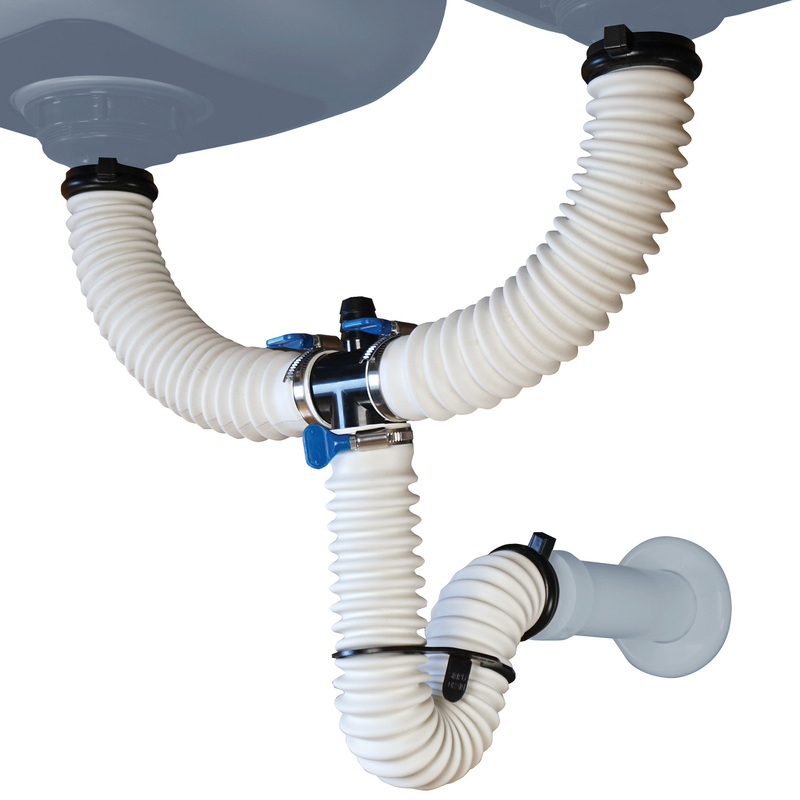 Double Basin Kitchen Sink P-Trap